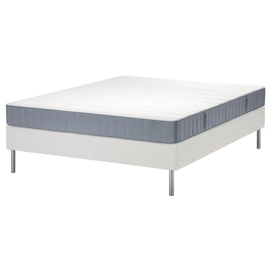 Ikea LYNGÖR - Sommier, Vesteröy extra hard/light blue white,160x200 cm