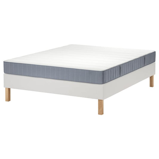 Ikea LYNGÖR - Sommier, Vesteröy extra hard/light blue white,140x200 cm