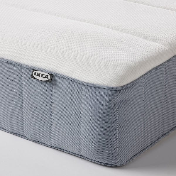 Ikea LYNGÖR - Sommier, Vesteröy rigid/light blue dark grey,140x200 cm