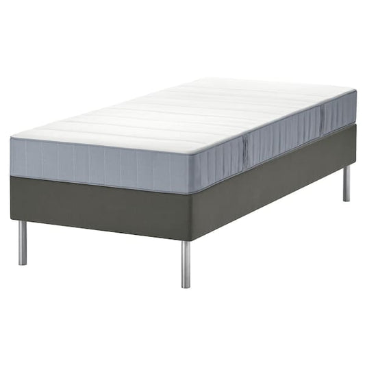 Ikea LYNGÖR - Sommier, Vesteröy rigid/light blue dark grey,90x200 cm