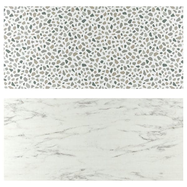 Ikea LYSEKIL - Wall panel, double sided white marble effect/terrazzo effect, 119.6x55 cm