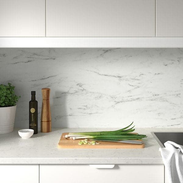 LYSEKIL - Wall panel, double sided white marble effect/terrazzo effect, 119.6x55 cm - best price from Maltashopper.com 10558007
