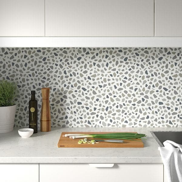 Ikea LYSEKIL - Wall panel, double sided white marble effect/terrazzo effect, 119.6x55 cm