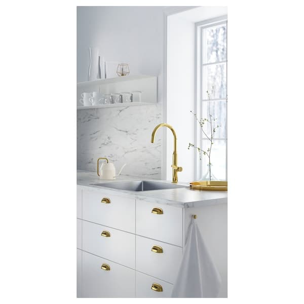 Ikea LYSEKIL - Wall panel, double sided white marble effect/black/white mosaic patterned, 119.6x55 cm