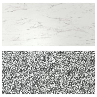 LYSEKIL - Wall panel, double sided white marble effect/black/white mosaic patterned, 119.6x55 cm - best price from Maltashopper.com 40464432