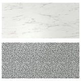 LYSEKIL wall panel, double sided white marble effect/black/white mosaic patterned, 119.6x55 cm