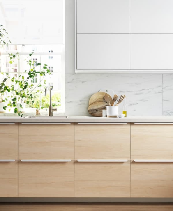 Ikea LYSEKIL - Wall panel, double sided white marble effect/black/white mosaic patterned, 119.6x55 cm