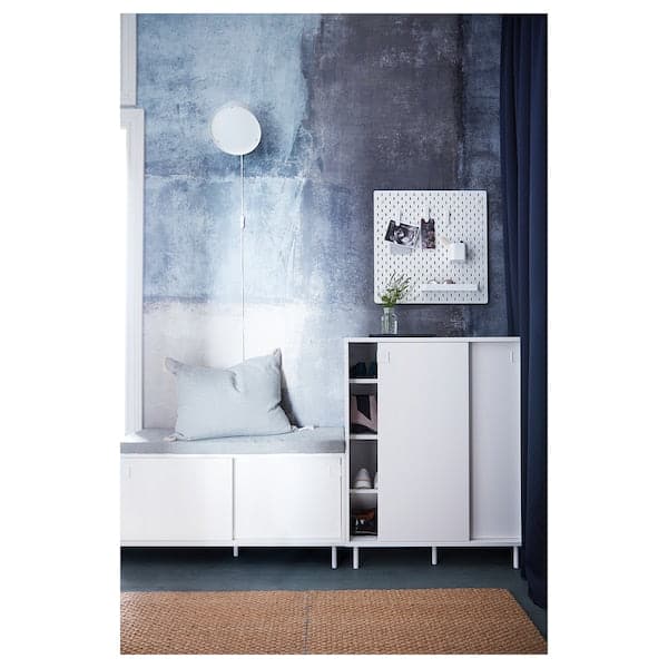 MACKAPÄR Bench with container compartment - white 100x51 cm
