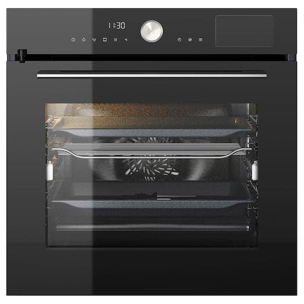 MÅGEBO - Thermoventilated oven/steam combin, IKEA 500 black , - best price from Maltashopper.com 90557061