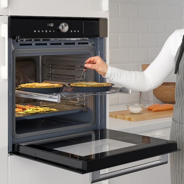 MÅGEBO - Thermoventilated oven/steam combin, IKEA 500 black , - best price from Maltashopper.com 90557061
