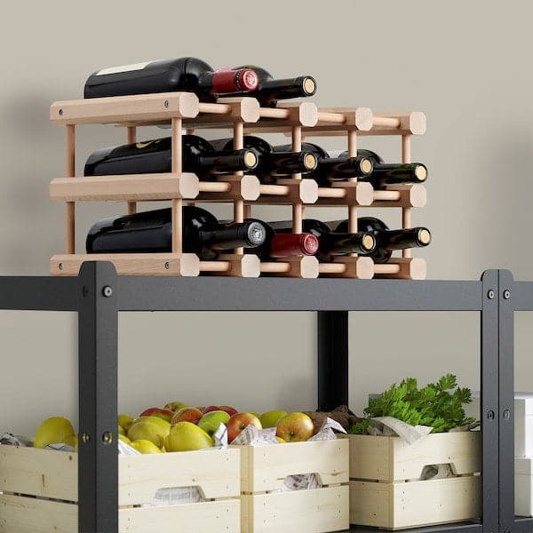 MAGNETISK - 12-bottle wine rack, solid wood