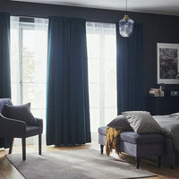 MAJGULL Blackout curtains, 1 pair - dark turquoise 145x300 cm - best price from Maltashopper.com 70488115