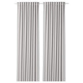 MAJGULL room darkening curtains, 1 pair, light grey/with heading tape, 145x300 cm