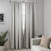 MAJGULL Semi-darkening curtains, 1 pair - light gray 145x300 cm , 145x300 cm - best price from Maltashopper.com 90346752