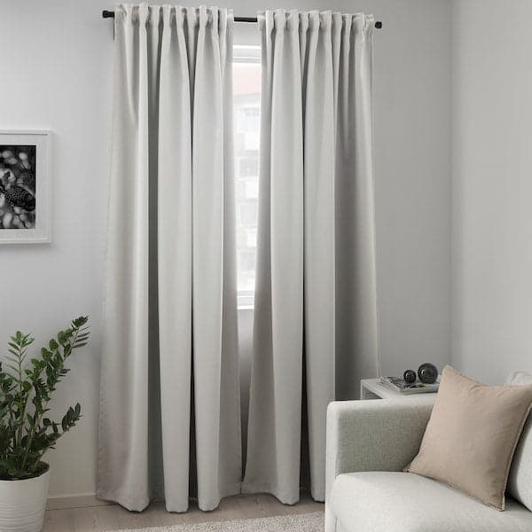 Ikea MAJGULL Semi-darkening curtains, 1 pair - light gray 145x300 cm , 145x300 cm