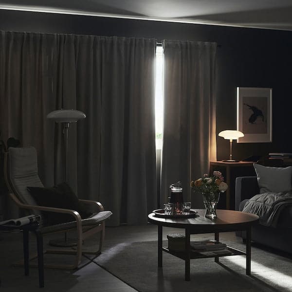 MAJGULL Semi-darkening curtains, 1 pair - light gray 145x300 cm , 145x300 cm