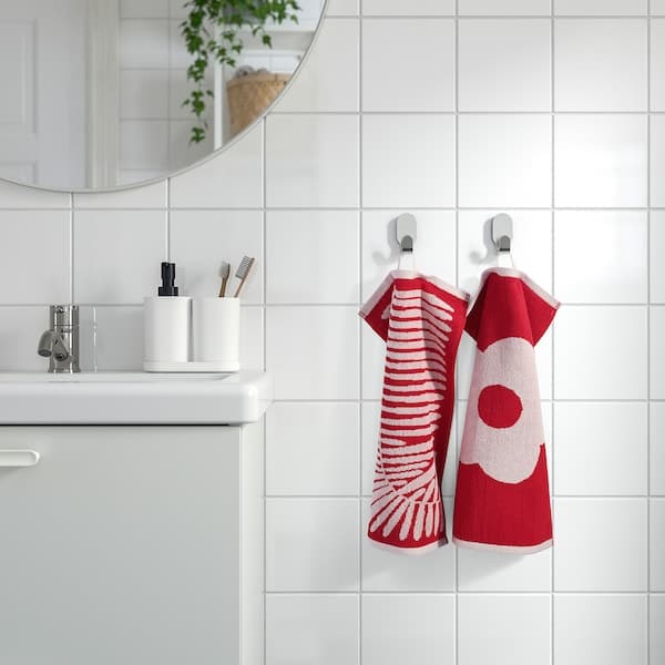 MAJSMOTT - Guest towel, red/beige, 30x50 cm - best price from Maltashopper.com 00565107