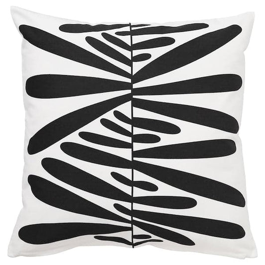 MAJSMOTT - Cushion cover, off-white/black, 50x50 cm - best price from Maltashopper.com 30563437