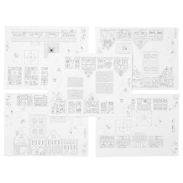 Ikea MÅLA - 10-pc cardboard town template set