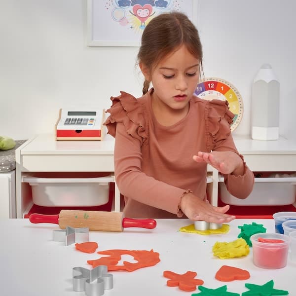 Ikea MÅLA - 4-piece modelling dough toolset, multicolour