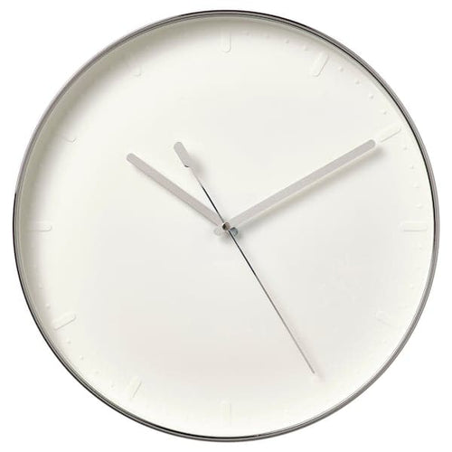 MALLHOPPA - Wall clock, low-voltage/silver-colour, 35 cm