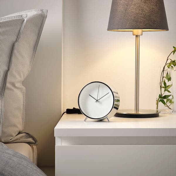 MALLHOPPA - Alarm clock, low-voltage/silver-colour, 11 cm - best price from Maltashopper.com 90542338