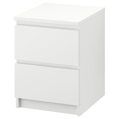 MALM - Chest of 2 drawers, white, 40x55 cm - best price from Maltashopper.com 80214549