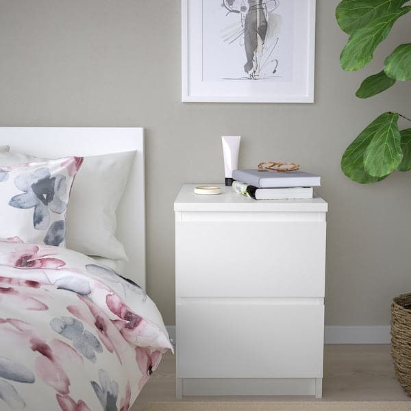 Ikea MALM - Chest of 2 drawers, white, 40x55 cm