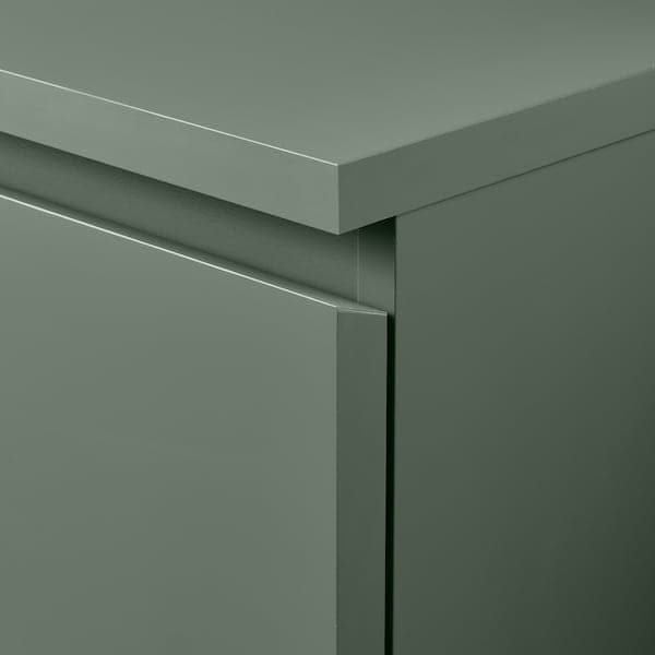MALM - Chest of 2 drawers, grey-green, 40x55 cm - best price from Maltashopper.com 10569077