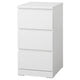 MALM chest of 3 drawers, white, 40x78 cm