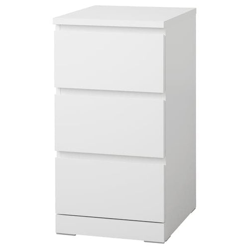 MALM - Chest of 3 drawers, white, 40x78 cm
