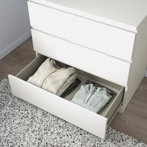 MALM - Chest of 3 drawers, white, 80x78 cm - best price from Maltashopper.com 20403562