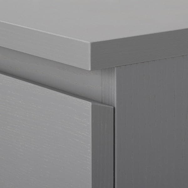 Ikea MALM - Chest of 3 drawers, grey stained, 80x78 cm