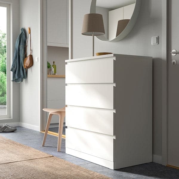 Ikea MALM - Chest of 4 drawers, white, 80x100 cm