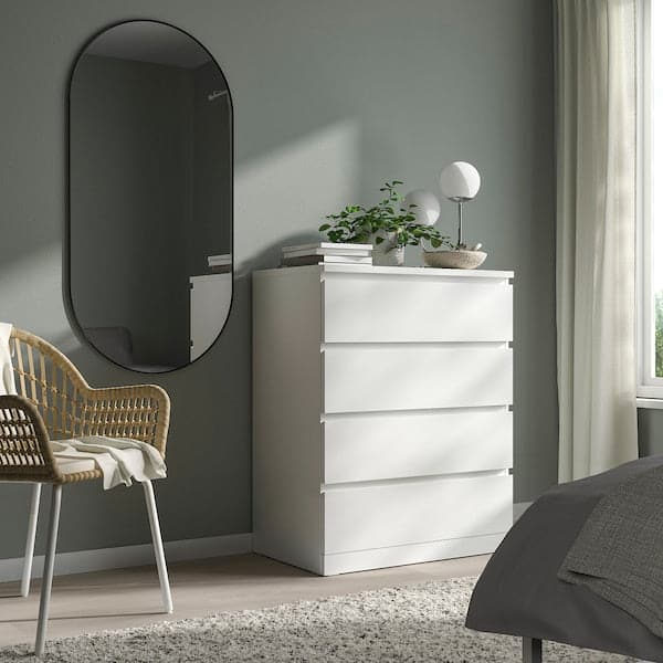 MALM - Chest of 4 drawers, white, 80x100 cm - best price from Maltashopper.com 30403571