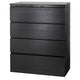 MALM chest of 4 drawers, black-brown, 80x100 cm