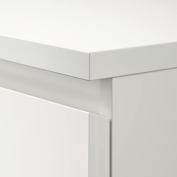 MALM - Chest of 6 drawers, white/mirror glass, 40x123 cm - best price from Maltashopper.com 70403593