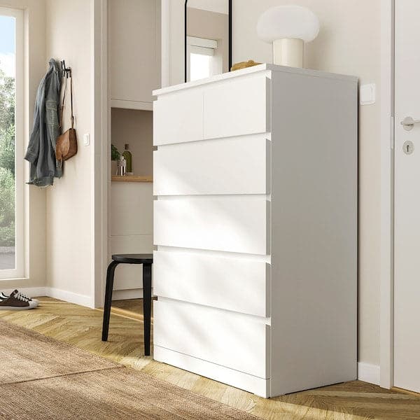 MALM - Chest of 6 drawers, white, 80x123 cm - best price from Maltashopper.com 60403602