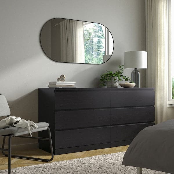 Ikea MALM - Chest of 6 drawers, black-brown, 160x78 cm
