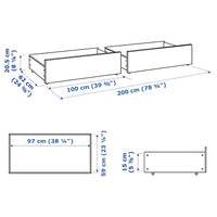 MALM - Bed storage box for high bed frame, white, 200 cm - best price from Maltashopper.com 40249541