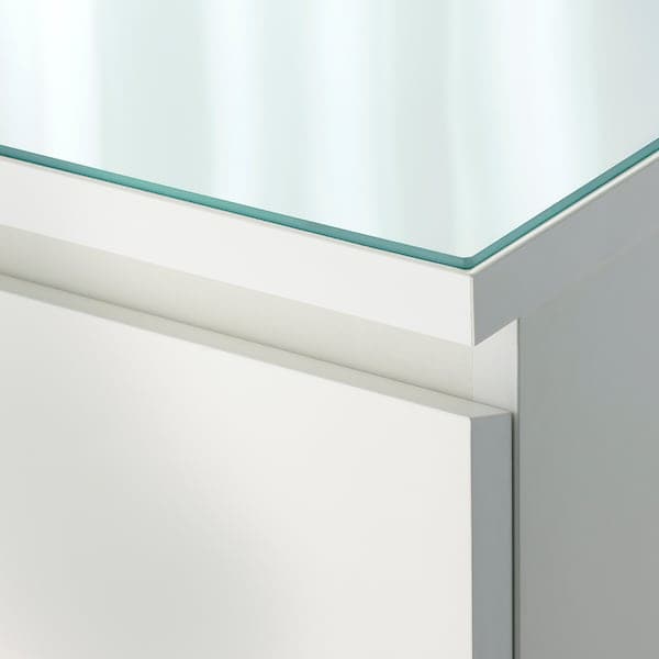 Ikea MALM - Glass top, white, 160x48 cm