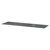 MALM glass top, transparent grey, 160x48 cm