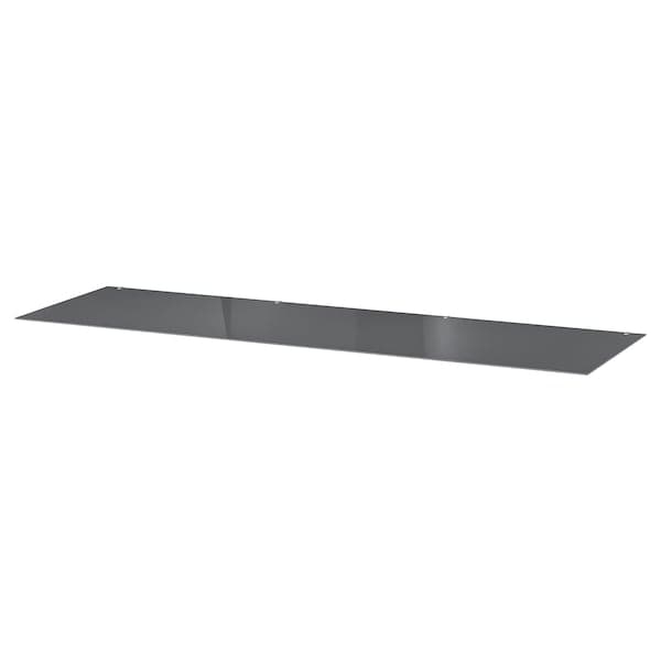 MALM - Glass top, transparent grey , 160x48 cm