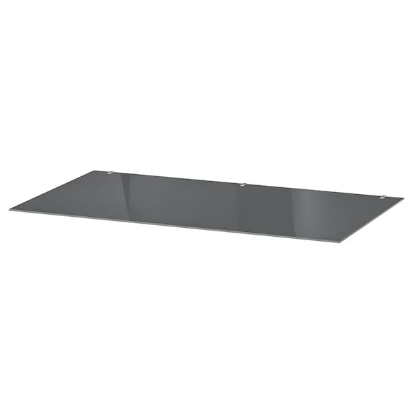 MALM - Glass top, transparent grey, 80x48 cm