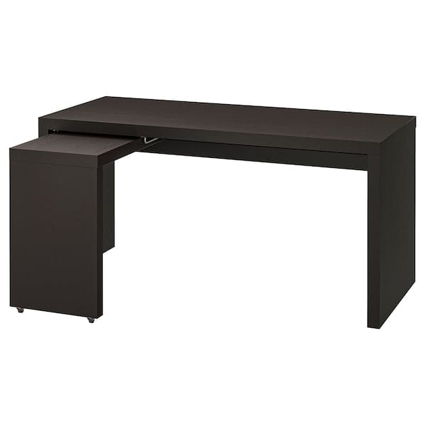MALM Desk with removable top - brown-black 151x65 cm , 151x65 cm - best price from Maltashopper.com 60214183