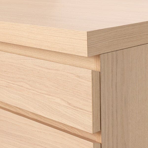 MALM Desk - veneered white mord oak 140x65 cm , 140x65 cm - best price from Maltashopper.com 20359823