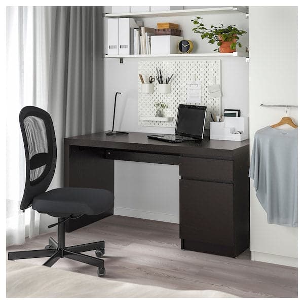 MALM - Desk, black-brown, 140x65 cm - best price from Maltashopper.com 00214157