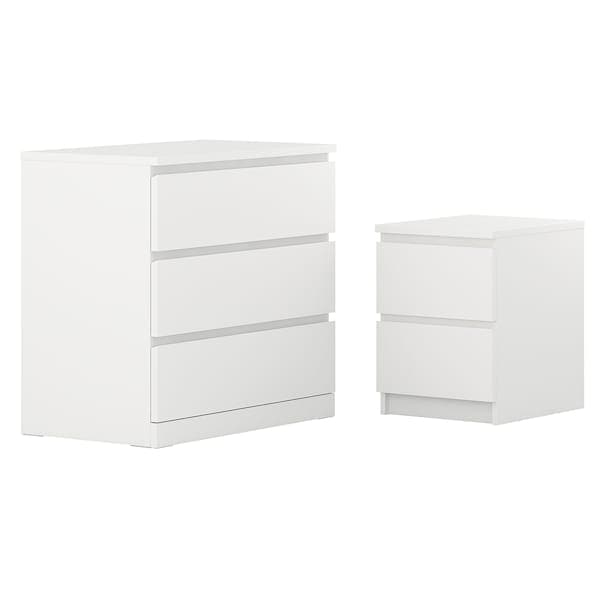 MALM - Bedroom furniture, set of 2, white - best price from Maltashopper.com 29483413
