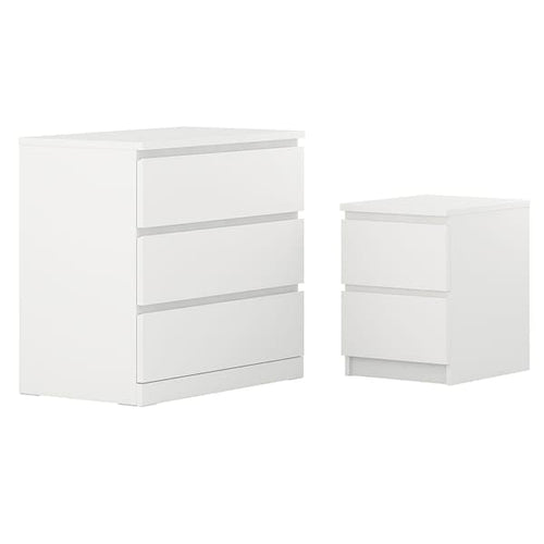 MALM - Bedroom furniture, set of 2, white