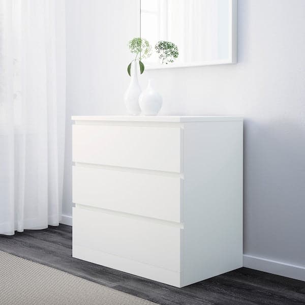 MALM - Bedroom furniture, set of 3, white - best price from Maltashopper.com 49483412